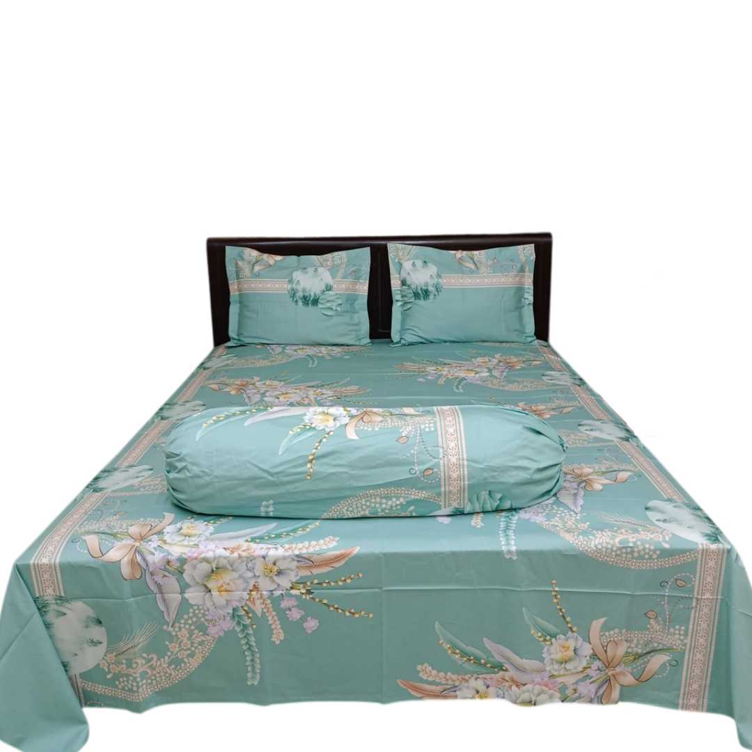 AC,HOME,TEX,Cotton,King,Size,Bed,Sheet,7,feet,by,8,feet,And,Pillow,Cover