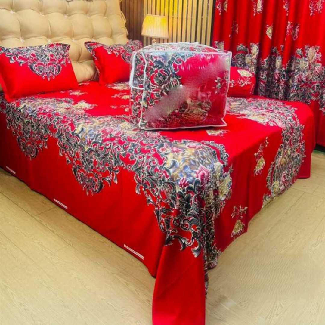 Luxury,Twill,Cotton,Fabrics,Bed,Sheet,And,Comforter,5pcs,Set,