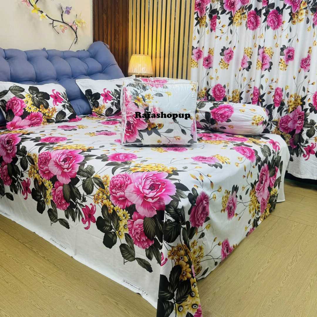 Luxury,Twill,Cotton,Fabrics,Bed,Sheet,And,Comforter,5pcs,Set,