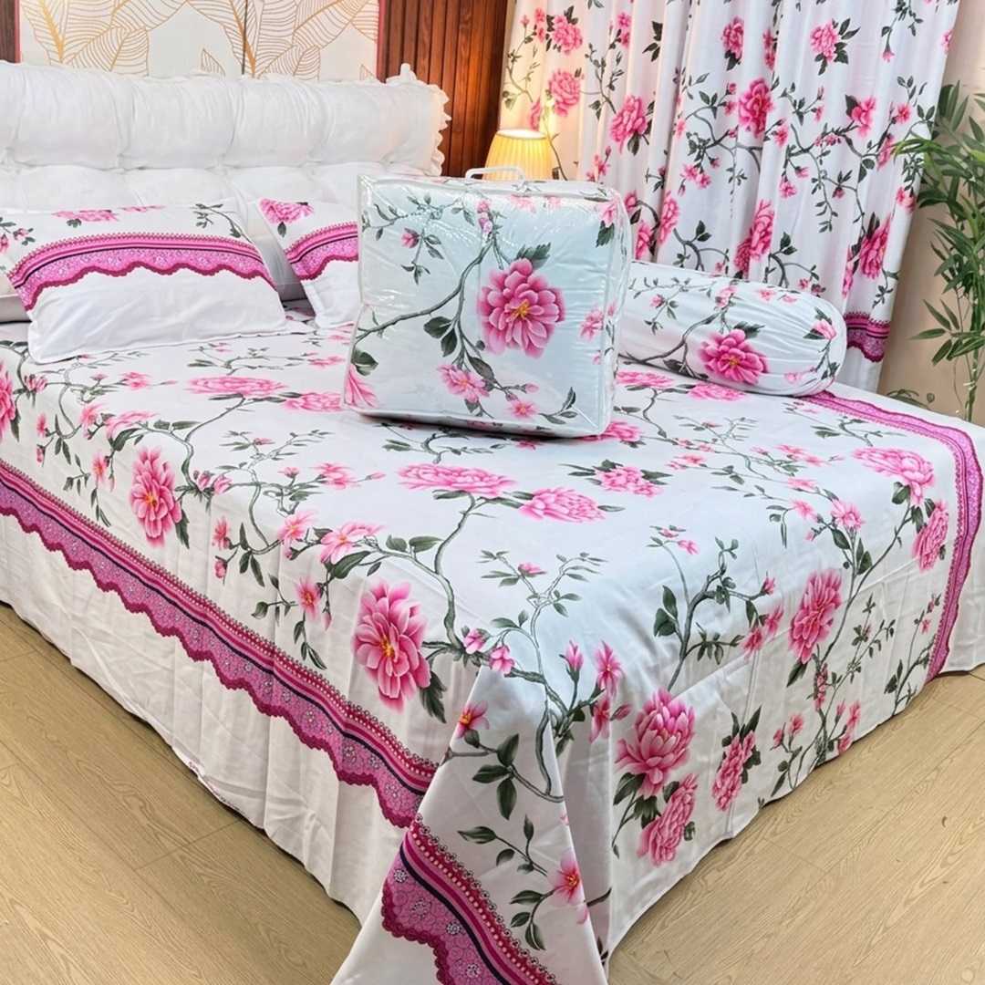 Luxury,Twill,Cotton,Fabrics,Bed,Sheet,And,Comforter,5pcs,Set,